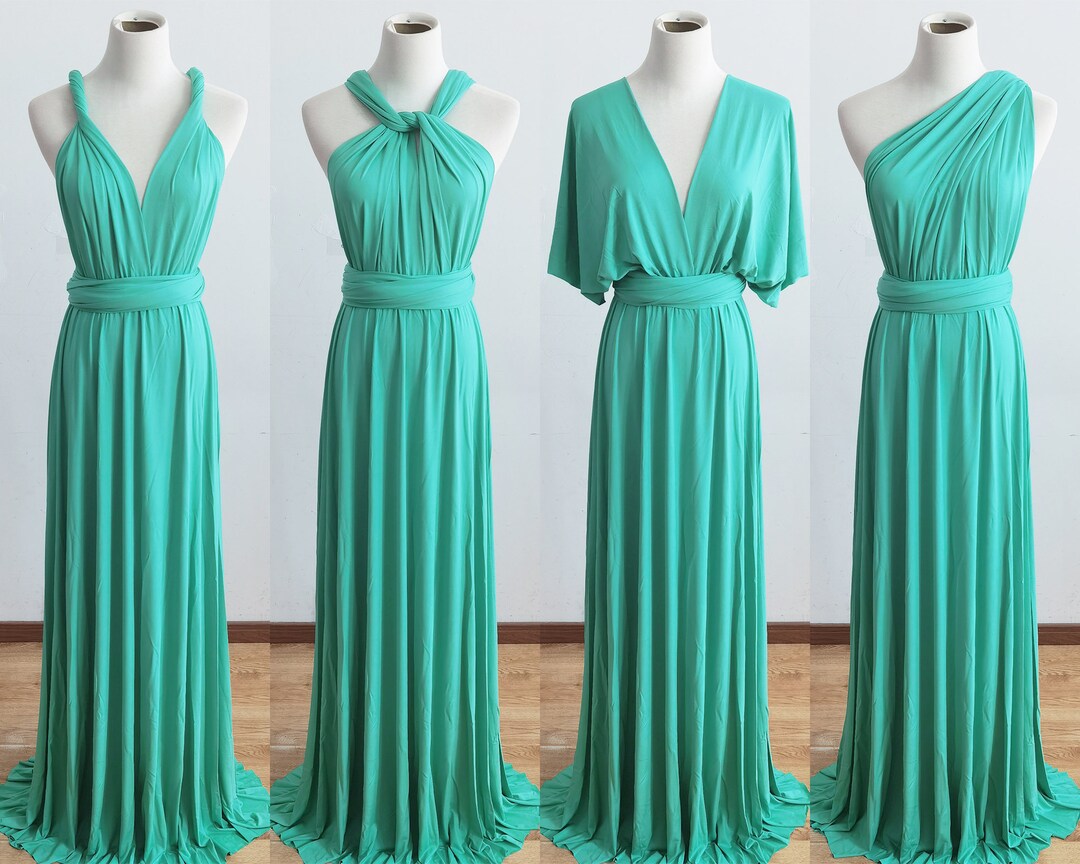 AQUA BLUE Bridesmaid Dress, Infinity Dress, Convertible Dress Bridesmaid, Maxi Dress for Women Wedding Guest Spring, Evening Dress, Formal