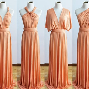 PEACH Infinity Dress, Bridesmaid Dress, Convertible Dress Bridesmaid, Short Dress for Women Boho, Wedding Dress, Evening Dress, Formal Dress