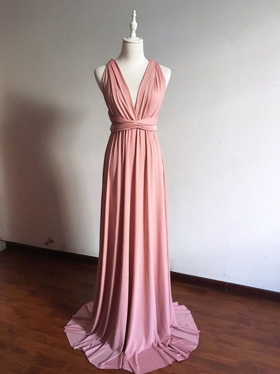 dusty rose multiway dress