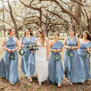 DUSTY BLUE Bridesmaid Dress, Infinity Dress, Convertible Dress Bridesmaid, Maxi Dress for Women Wedding Guest Spring, Evening Dress Formal image 2