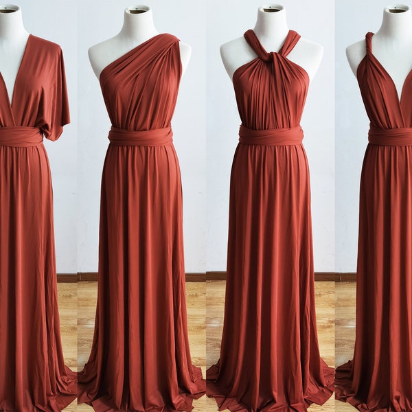 TERRACOTTA Infinity Dress, Bridesmaid Dress, Multi-way Bridesmaid Dress, Maternity Dress Photo Shoot Wedding Guest Dress Plus Size Available