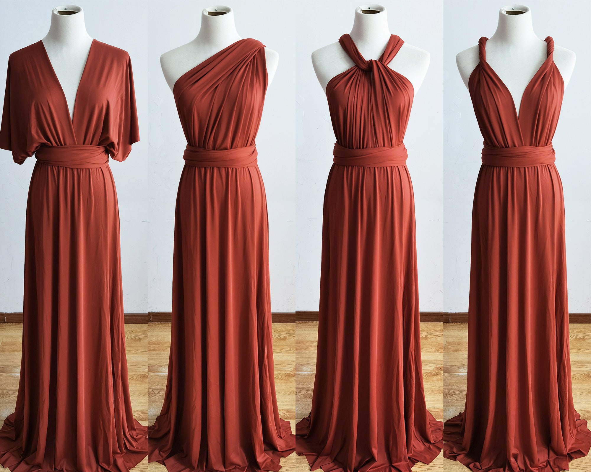 terracotta maternity bridesmaid dress Infinity Dress, Dress, Multi-way Bridesmaid Dress, Photo Shoot Wedding Guest Dress Plus Size Available Color:#3-Dark Magenta