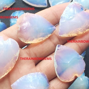 Opalite Hearts, Opalite Crystal Heart, Crescent Heart Opalite, Wholesale Hearts, Opalite Carved Heart Stones for Jewelry Making