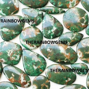 Natuurlijke losse edelsteen chrysocolla, chrysocolla-partij groothandel cabochon, enkelzijdige platte handgepolijste chrysocolla gebruikt voor het maken van sieraden