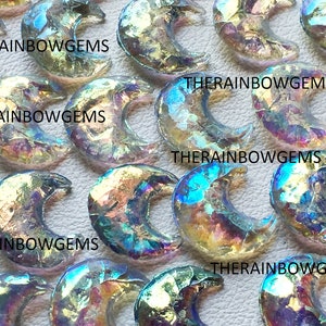 Engel titanium gecoate maan, aura gecoate maan maan, engel titanium kristallen maan, wassende maan, aura gecoate maan Gebruik voor sieraden