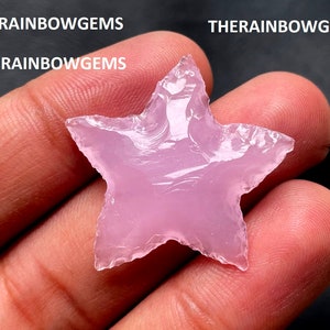 Rozenkwartsster, rozenkwartskristalster, halve maan, ster groothandel, rozenkwarts gesneden stenen ster voor het maken van sieraden