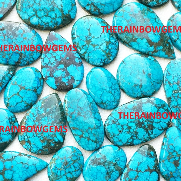 Magnesite Turquoise Loose Gemstone, Turquoise Lot Wholesale Cabochon, One Side Flat Handpolished Magnesite Turquoise Used For Jewelry Making