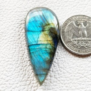 Labradorita natural cabochão com pedra preciosa 43x19x6 mm, labradorita azul multicolorida, uso em joias, labradorita, pedra solta, preço baixo