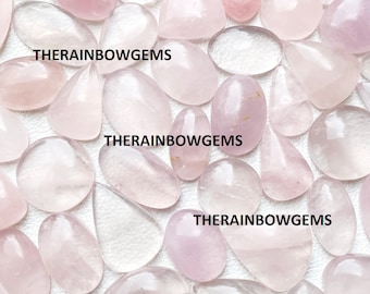 Rose Quartz Loose Cabochon Lot: Jewelry Making Gemstones (20-40 MM) New Craft Supplies