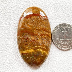Natuurlijke Morgan-Jaspis cabochon edelsteen 53 x 30 x 7 mm hoog met de hand gepolijst groothandel benodigdheden sieraden maken