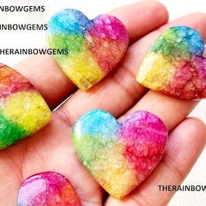 Regenbogen Solar Quarz Cabochon Gefärbt Bunte Edelstein Herzform Großhandel nach Gewicht mit Mix Formen und Größen Lot für die Schmuckherstellung