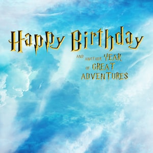 Set de 7 o Tarjeta de Cumpleaños, en versión digital, deseos del mundo de Harry Potter, divertido accesorio de regalo o póster