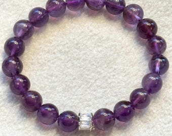 Authentic Brazilian Amethyst Bracelet, Spiritual Healing Stone
