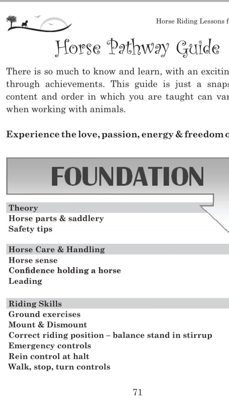 How to Ride A Horse Horse Riding Lessons for Beginners Workbook, Horse