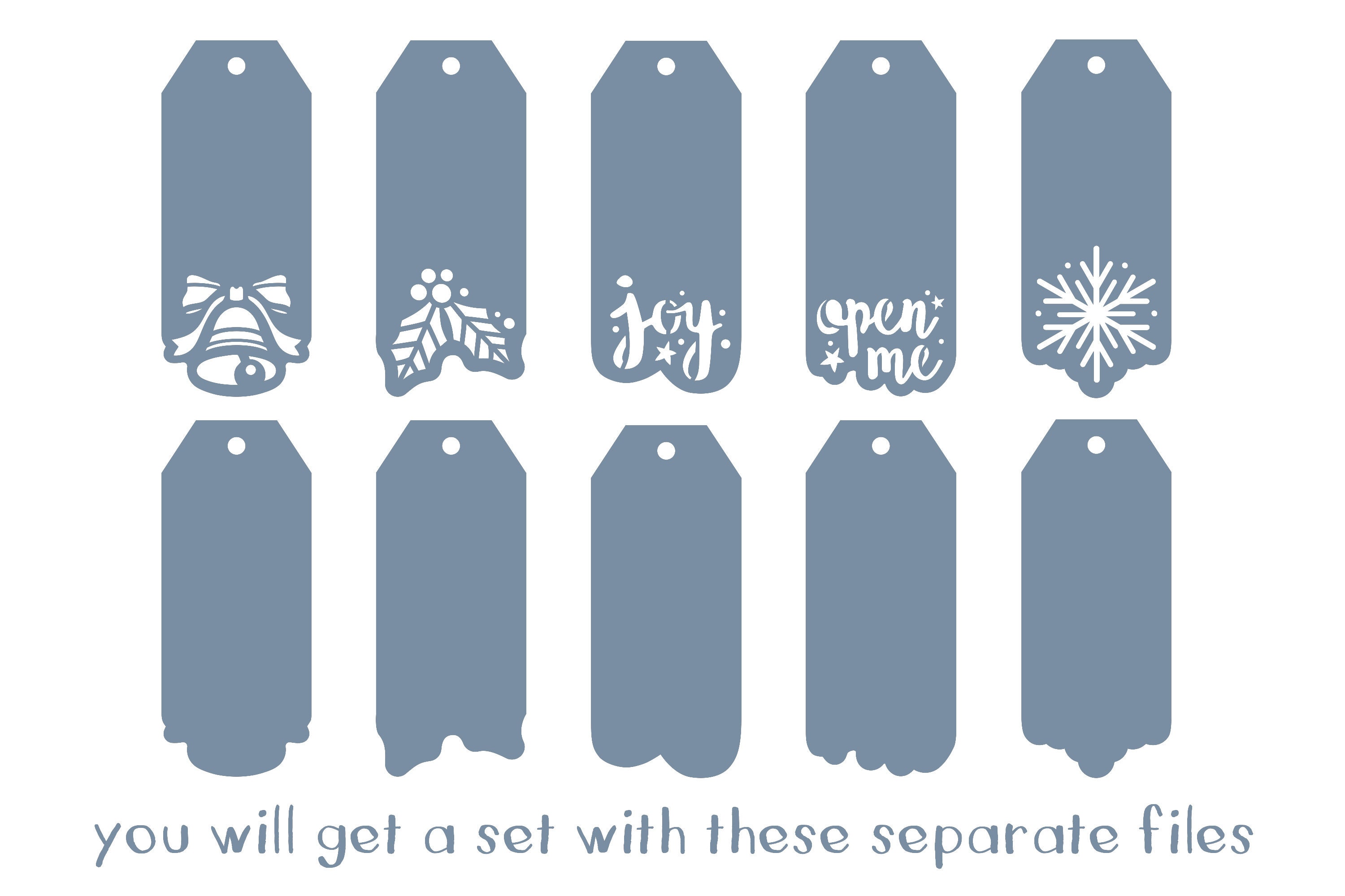 Gift Tags set SVG bundle Christmas labels cut file template | Etsy
