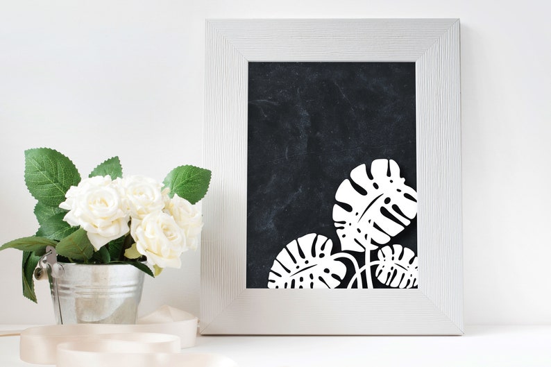 Download Square frame Svg palm leaves border tropical leaves of | Etsy