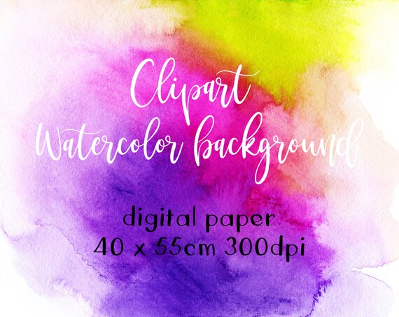 Watercolor Background Jpg Pink Purple Blue Green Spot Etsy