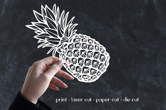 Download Free Pineapple Silhouette Paper Cut Design Svg Stencil Svg Dxf Etsy SVG Cut Files