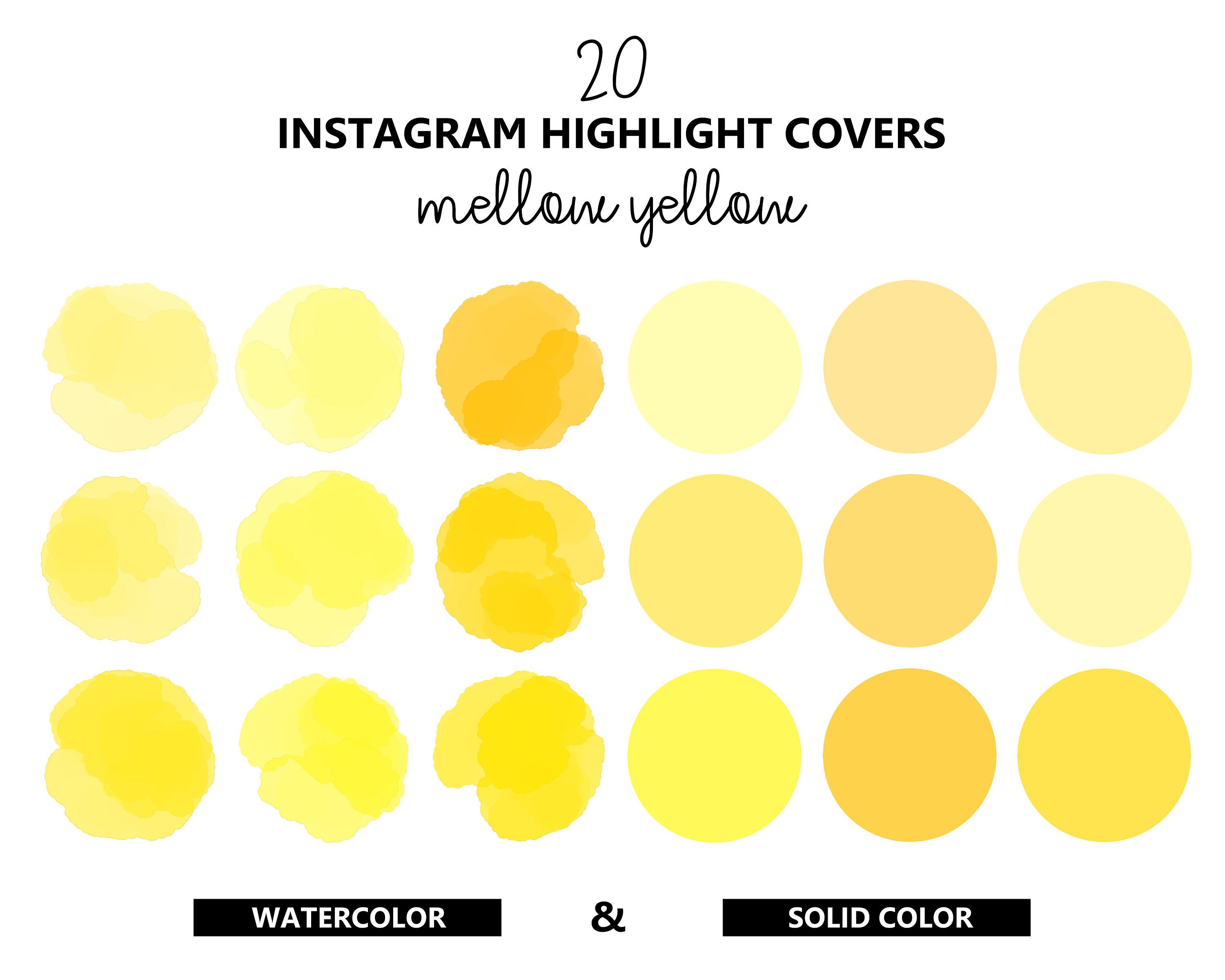 Yellow instagram highlight covers Yellow instagram Yellow Etsy