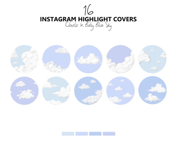 Clouds Baby Blue Sky Instagram Story Highlight Icons 16 Etsy