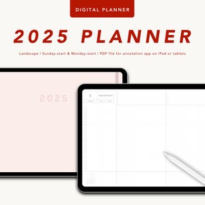 2025 Planner, Digital Planner, Hobonichi Inspired Design Planner, Landscape Layout 2025 Planner