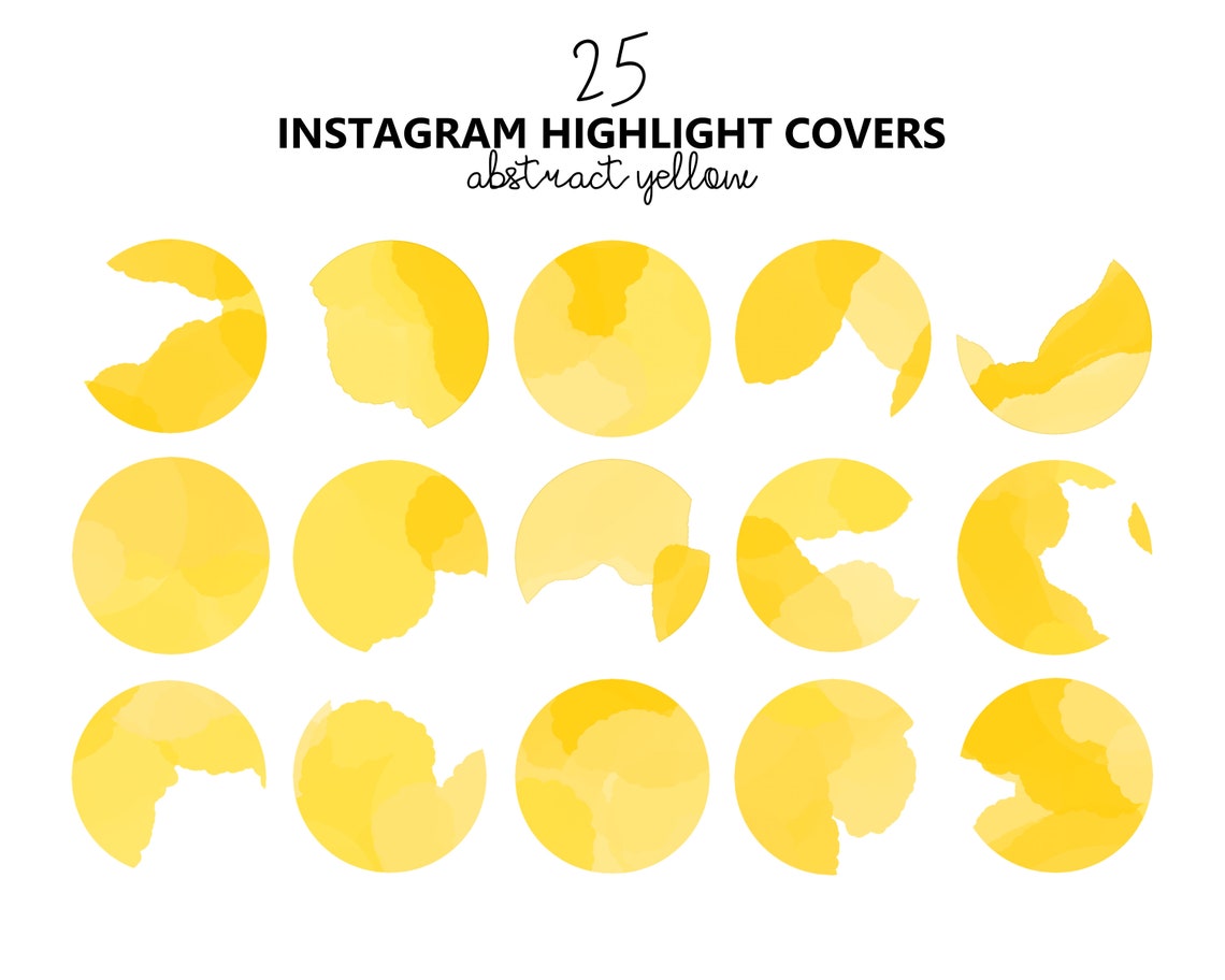 Abstract Yellow Instagram Highlight Covers Yellow Highlight Etsy