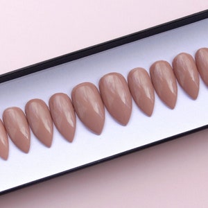 Nude Beige Nails Stiletto Nails Any Shape Nails Reusable Nails False