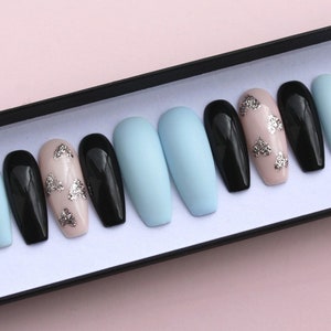 Matte And Glossy Nails Aquarelle Nails False Nails Fake Etsy Matte And Glossy Nails Aquarelle Nails False Nails Fake Etsy