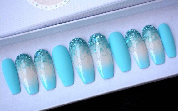 Sea Summer Dreams False Nails Blue Glitter Fake Nails Matte Etsy New Zealand Sea Summer Dreams False Nails Blue Glitter Fake Nails Matte Etsy New Zealand