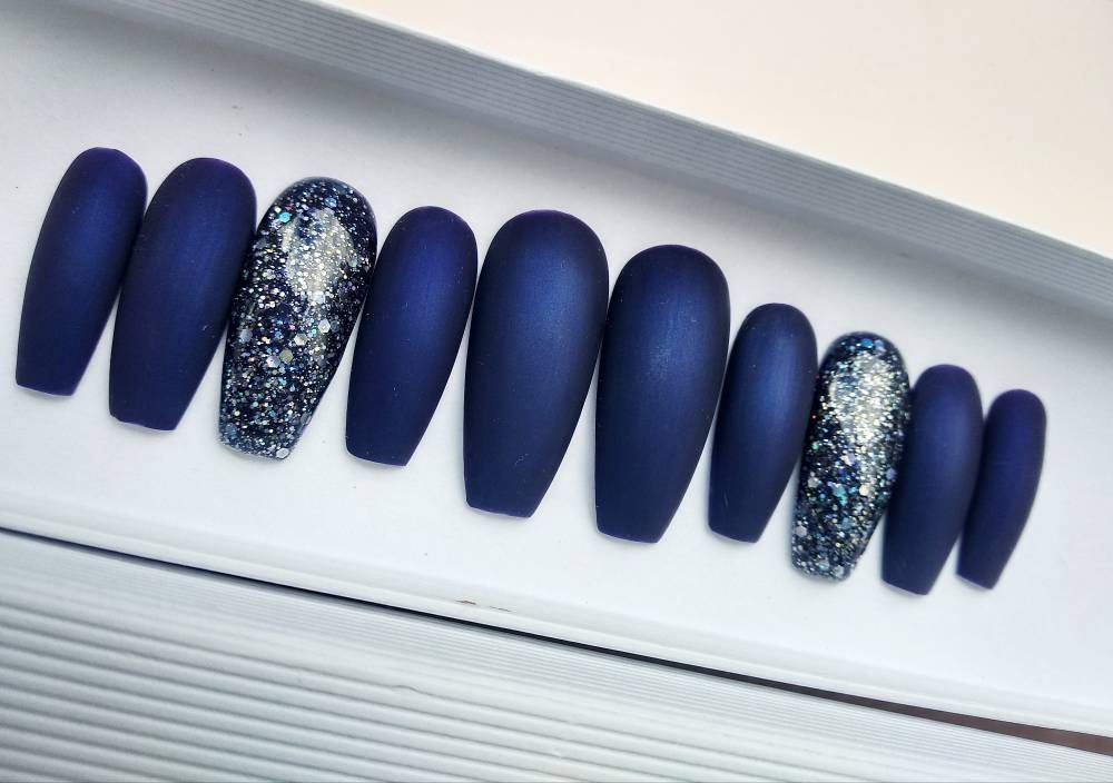 Blue Velvet Matte False Nails Royal Blue Fake Nails Stary - Etsy Blue Velvet Matte False Nails Royal Blue Fake Nails Stary - Etsy