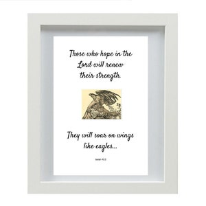 Isaiah Bible quote inspirational Christian digital print wall art digital download soar on wings like eagles PDF Bible Isaiah 43 print art.