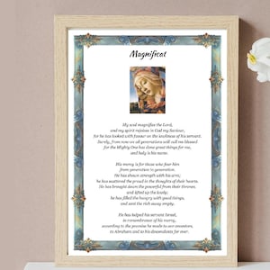 Magnificat prayer printable Mary prayer Catholic Christian wall art prayer cards digital download prints.