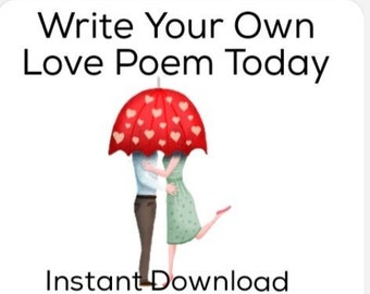 Write a Love Poem Today Digital Download, Love Poem Activity Pack, Write Your Own Wedding Reading Digital Download
