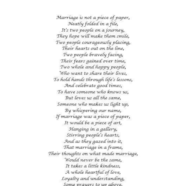 Original Hochzeitsgedicht, Einzigartige Hochzeit Lesung, Hochzeitstag Gedichte, Poesie Für Eine Hochzeit, Liebesgedicht Für Hochzeit, Personalisierte Hochzeitsgedicht