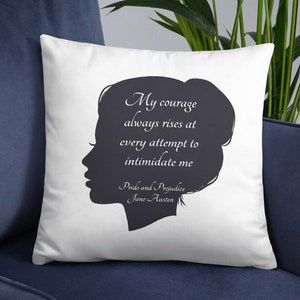 Jane Austen Quote Pillow, Pride and Prejudice Quote Pillow, Book Quote Pillow, Self Love Pillow