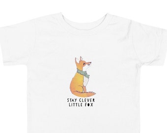 Restez intelligent Little One Fox Tshirt pour enfants, Tshirt pour animaux en bas âge, Tshirt pour enfants de la faune