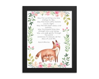 Apache Blessing Framed Print For Children, Childrens Nursery Print, Childrens Bedroom Art