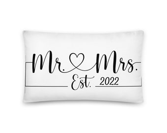 Mr and Mrs Wedding Gift Pillow, Anniversary Gift, New Bride Gift Pillow