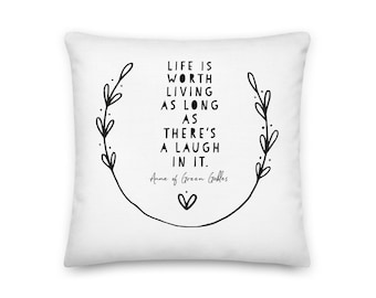 Anne of Green Gables Pillow, Literary Quote Pillow, Bookish Gift, Readers Gift, Book Quote Pillow, Literary Quote Pillow, Literary Art