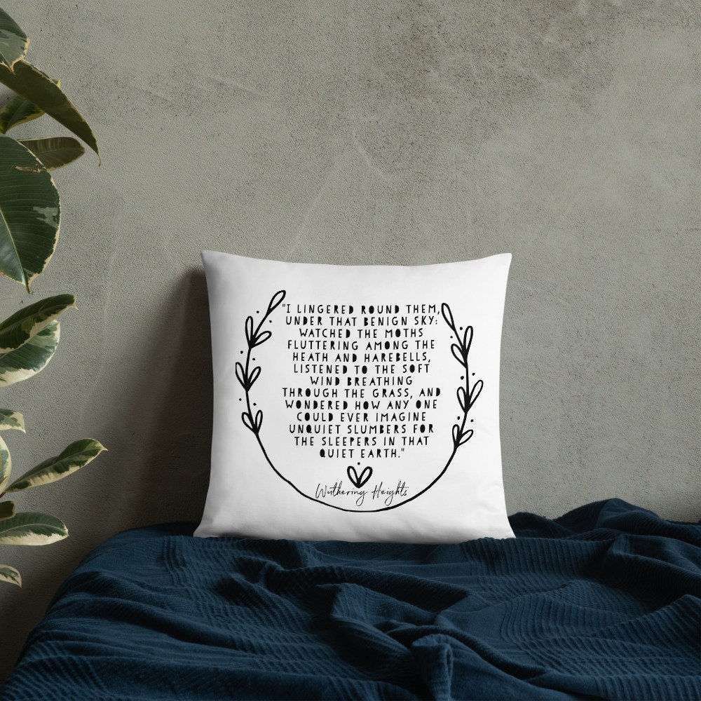 Wuthering Heights Quote Pillow Book Quote Pillow Literary Etsy