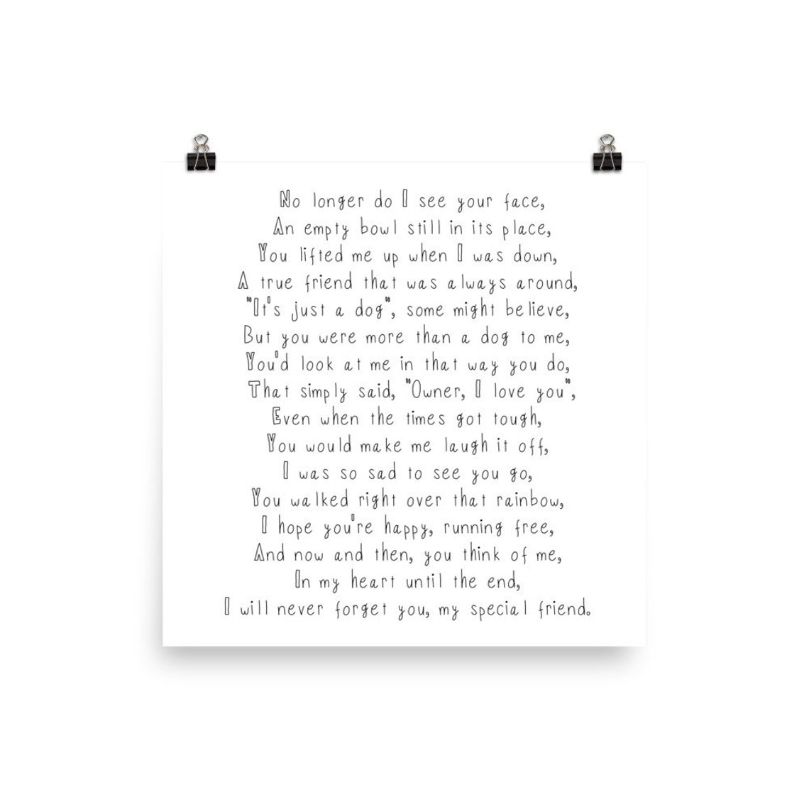 Dog Sympathy Poem, Rainbow Bridge Poem, Death of Dog Poem Etsy