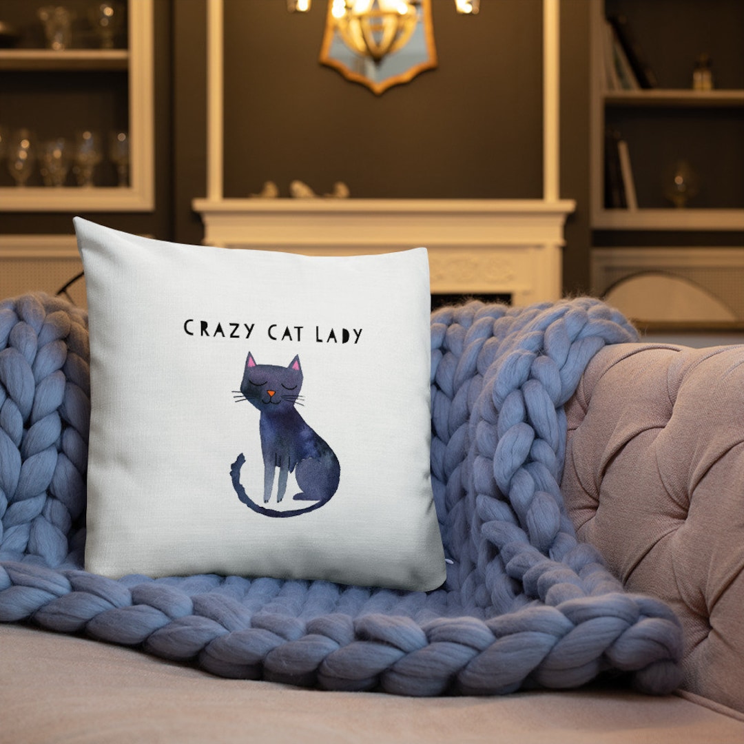 crazy cat lady pillow