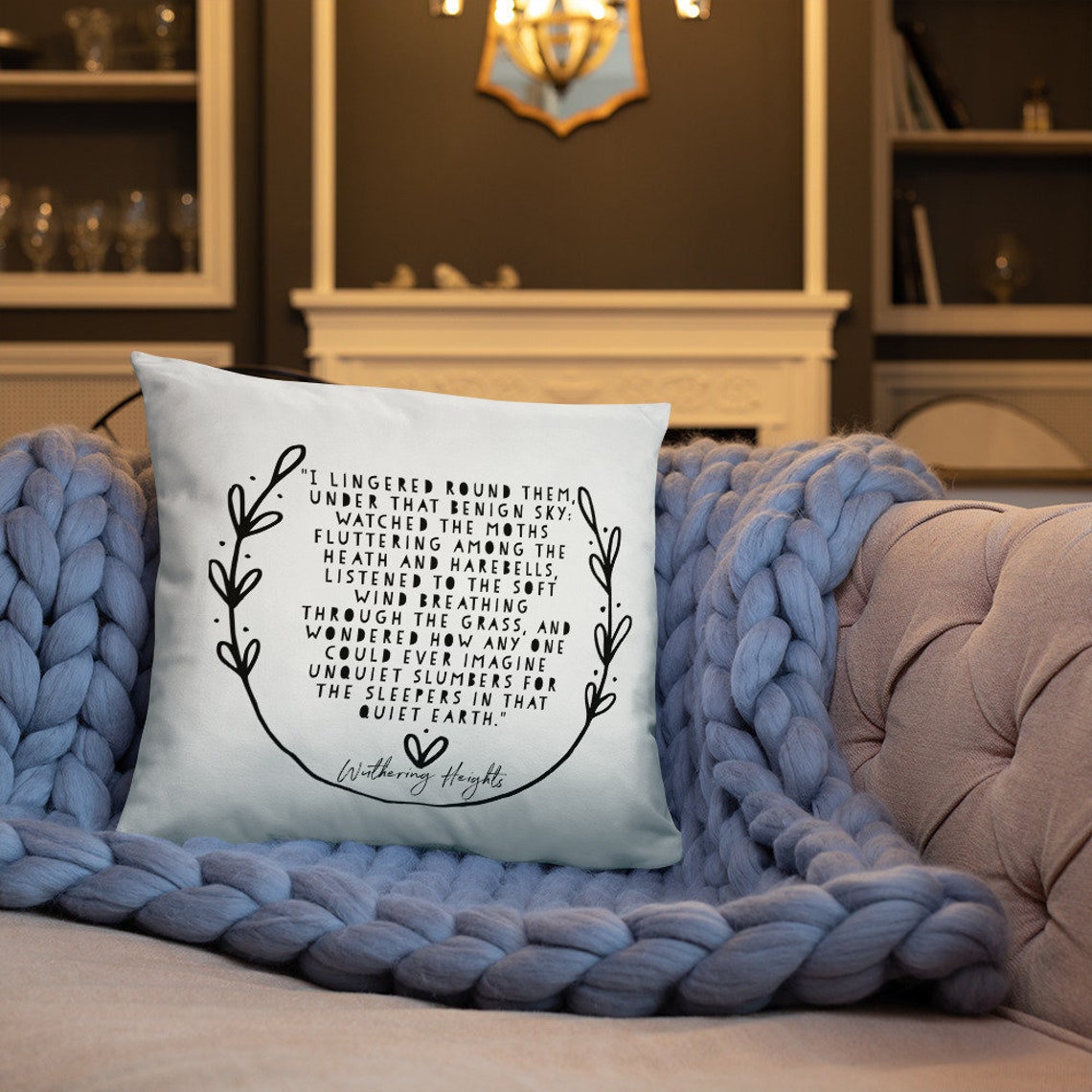 Wuthering Heights Quote Pillow Book Quote Pillow Literary Etsy