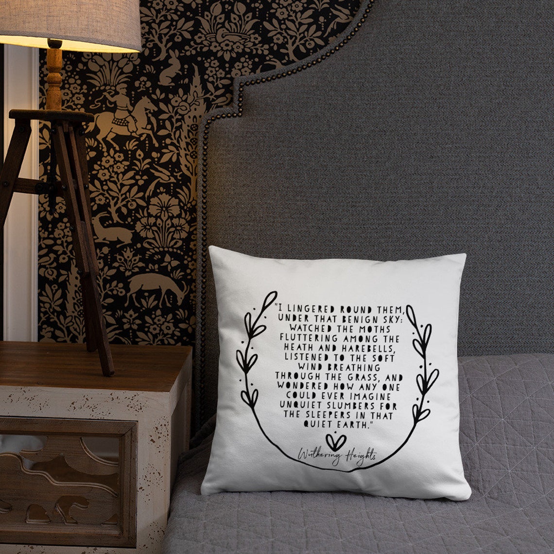 Wuthering Heights Quote Pillow Book Quote Pillow Literary Etsy