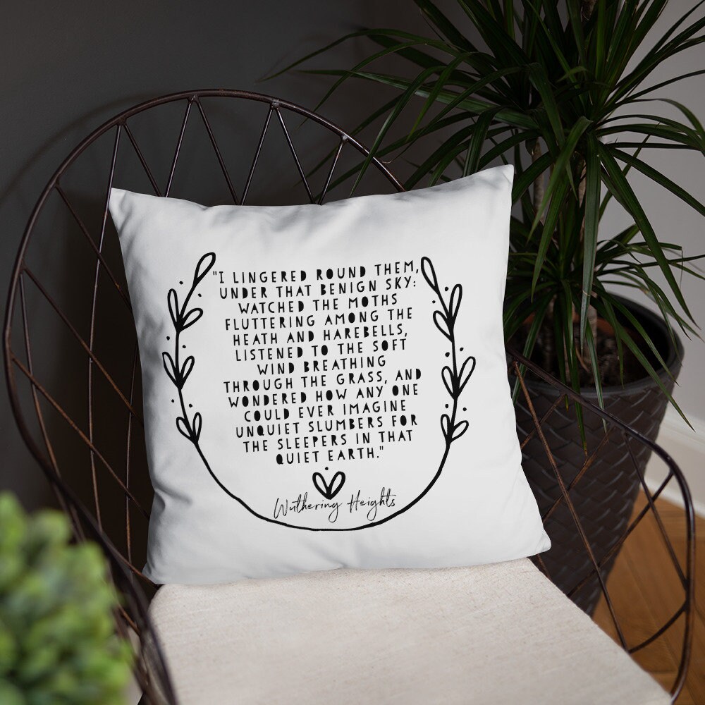 Wuthering Heights Quote Pillow Book Quote Pillow Literary Etsy