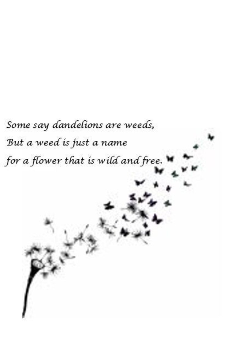 Wildflower Poem, Nature Poem, Dandelion Clock Poem, Dandelion Clock Art