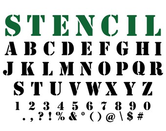 Stencil Font Svg Etsy
