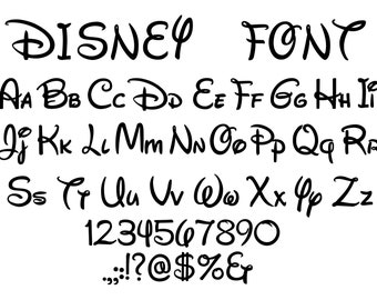 Disney Font Etsy