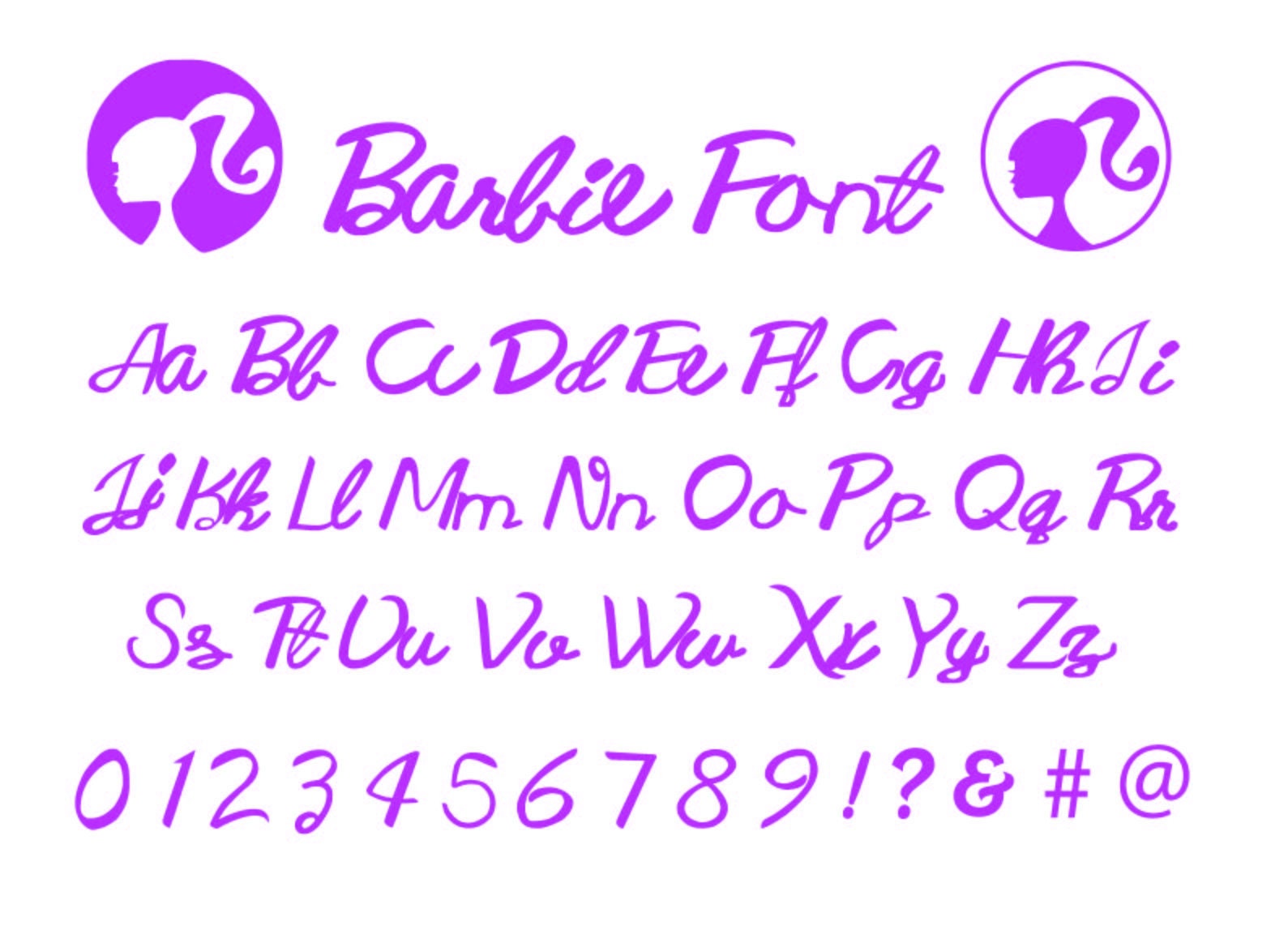 BARBIE FONT svg, Barbie alphabet font, GIRLS fonts, Barbie letters and  numbers in Svg, Clipart Barbie, Digital Download