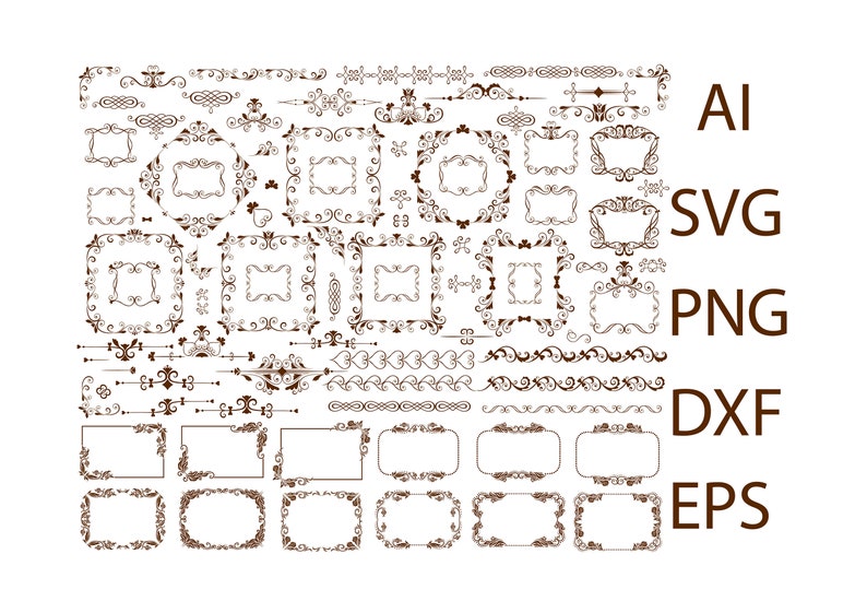 Download Clip Art Digital Download Cut Svg 84 Text Dividers Svg Frame Svg Floral Ornaments Svg Floral Frames Svg Digital Frame Svg Corner Decoration Svg Art Collectibles